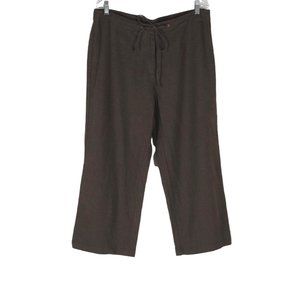 Brown Linen Blend Cropped Capri Pants Womens Size 14 by Requirements